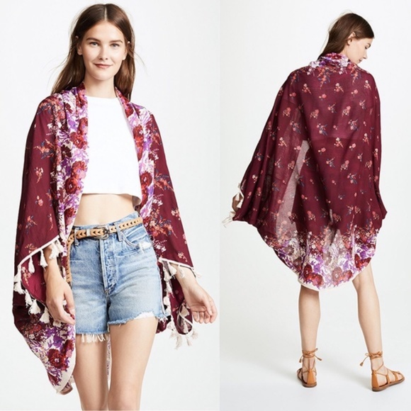 Free People Sweaters - NEW FREE PEOPLE Floral Wrapped In Blooms Kimono